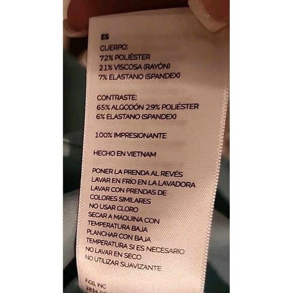 Figs Scrubs Womens Medium Top Agua Teal Work Uniform Medical Blue - Picture 7 of 10